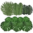 thumbnail image 4 of 30 hojas artificiales de palmera, hojas de plantas tropicales, hojas artificiales de monstera para decoraciones de fiesta hawaiana Luau, 4 of 5
