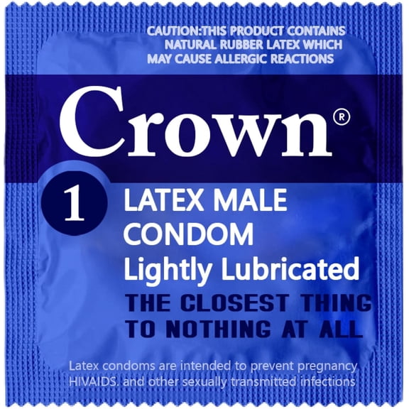 Crown Condoms Lubricated Latex Condoms — Silkier, Thinner and Stronger (Pack of 12)