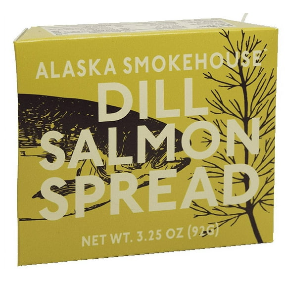 Alaska Smokehouse 3.25oz Dill Salmon Spread Tin, Made with Wild Alaskan Pink Salmon and Cream Cheese