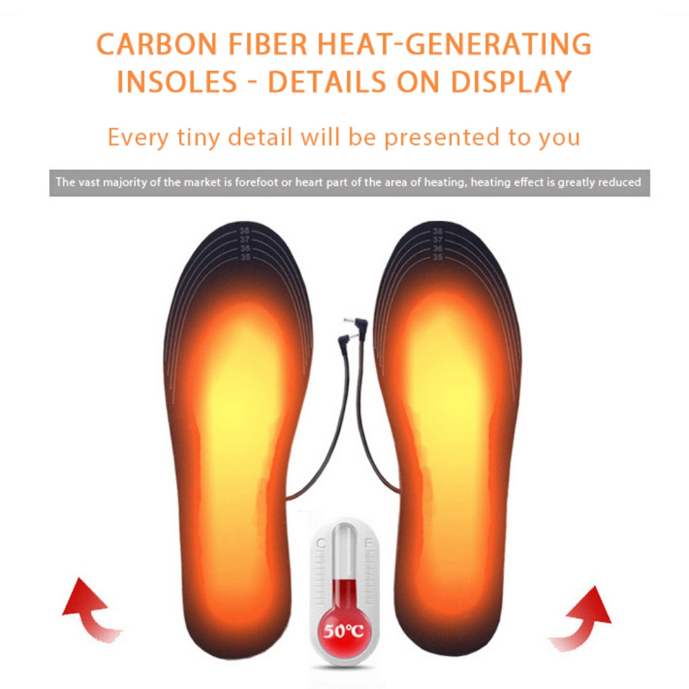 Heated Insoles, USB Heated Shoes Pad, Winter Insole Foot Warmers for Men and Women, DIY Customizable Electric Heated Insoles for Outdoor | Camping | Skiing | Hunting - image 2 of 7