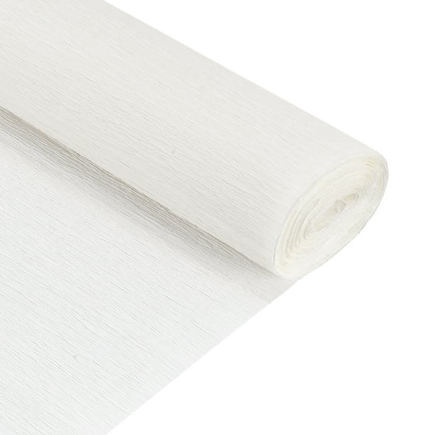Rollo de papel crepé Uxcell Decoración de papel crepé de 7.5 pies de largo y 20 pulgadas de ancho en blanco