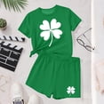 thumbnail image 5 of Fesfesfes Kids Outfits Girls St Patrick's Day Outfits Children's Boys Girls Short Sleeve Tops Short Pants Girls Clothes 2PCS Set, 5 of 6