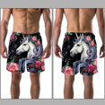 thumbnail image 3 of luoweisi Men's Beach Shorts Quick Dry Swim Trunks with Mesh Lining Unicorn XL, 3 of 5