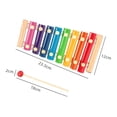 thumbnail image 3 of Lttoisl Wooden 8-Key Xylophone Musical Instrument Toy with Mallets, Kids Preschool Educational Percussion Toy for Rhythm Learning, Early Development Gift for Boys & Girls Ages 3+, 9.25 Inch, 3 of 8
