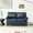 Navy Blue, variant on Chesterfield Loveseat with Round Armrest, Modern Leather Sofa with Silver Nails Decor and Wood Legs, 22" Deep Seat, for Living Room, Bedroom, Office, Apartment, Navy Blue