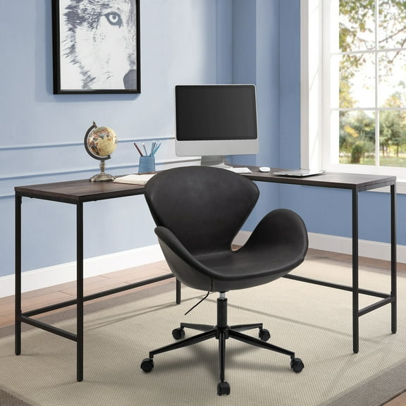 HomeStock Asian Aesthetics Leather Desk Chair