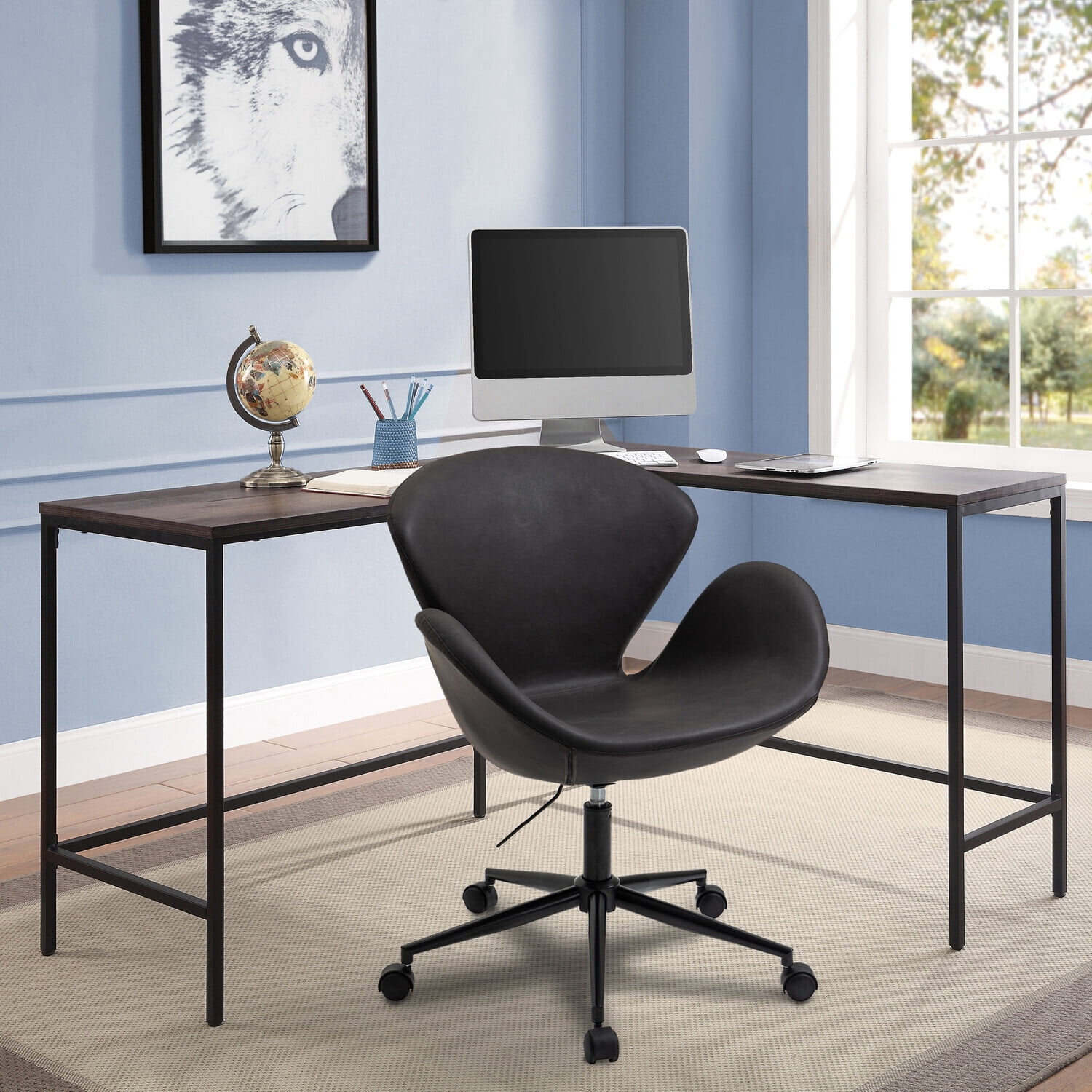 leather desk chair - grey product