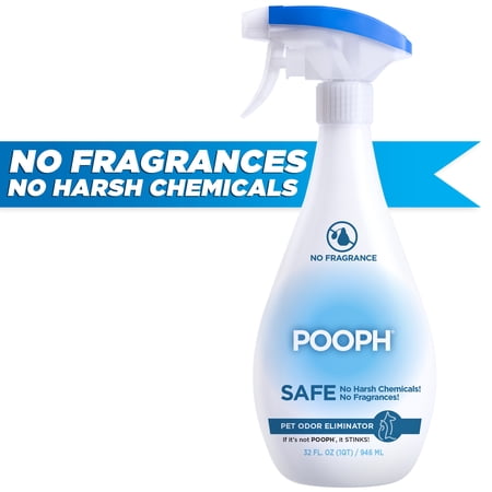 Pooph Pet Odor Eliminator Spray, 32 oz, Fragrance Free, No Harsh Chemicals