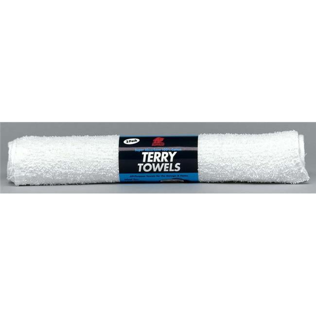 3 Count 14 in. X 17 in. White Terry Cloth Towels