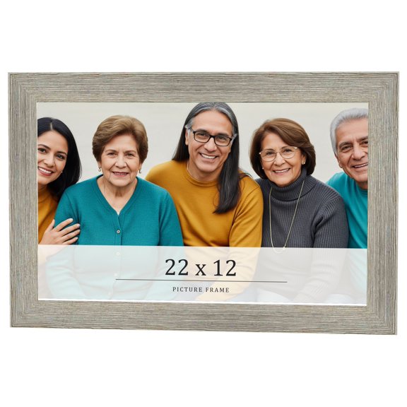22x12 Frame Grey Real Wood Picture Frame Width 1.5 Inches | Interior Frame Depth 0.5 Inches | Barn