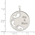 thumbnail image 2 of White Sterling Silver Charm Pendant 30 mm 23 Polished Me & Mom, 2 of 2
