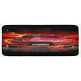 thumbnail image 1 of Cars Kitchen Mat, Front View Car Speeding Hot on Abstract Backdrop Concept Design, Plush Decorative Kitchen Mat with Non Slip Backing, 47" X 19", Orange Black Red, by Ambesonne, 1 of 1