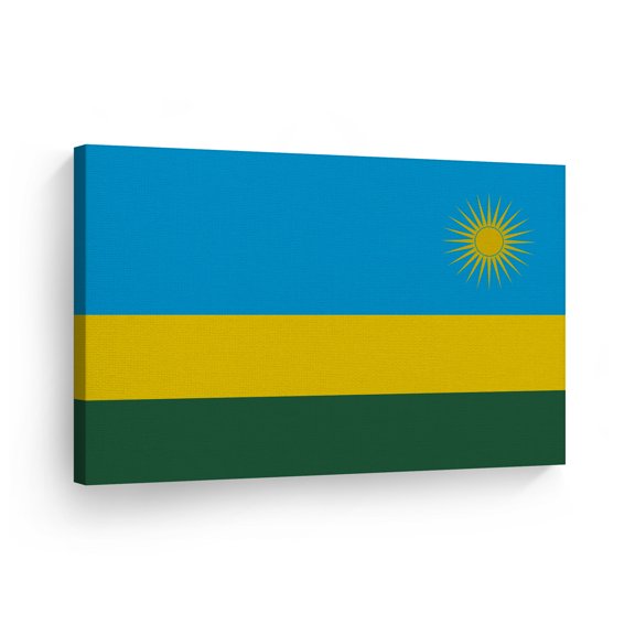 Smile Art Design Rwanda Flag Canvas Wall Art Print Country Flags Office Living Room Dorm Bedroom Kitchen Man Cave Sports Club Bar Decor Modern Home Decor Ready to Hang Made in USA - 8x12
