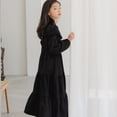 thumbnail image 6 of KYAIGUO Kids Toddler Girls Spring Corduroy Dress Baby Fall Ruffle Long Sleeve Dresses Onesies Ankle-Length Skirt for 5-14T, 6 of 9