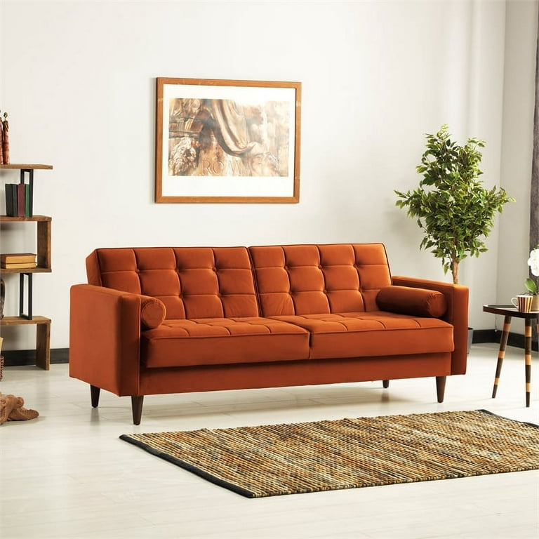 Modern Tufted Back Velvet Sleeper Sofa