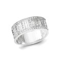 thumbnail image 1 of 925 Sterling Silver Solid Polished Open back CZ Cubic Zirconia Simulated Diamond Baguettes Rounds Ring Size 7 Jewelry Gi, 1 of 3
