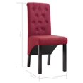 thumbnail image 4 of vidaXL Dining Chairs 2 pcs Wine Red Fabric, 4 of 5