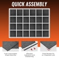 thumbnail image 6 of Amadwell 0.56" Thick 96 Sq Ft Gym Flooring for Home Gym, 24 Tiles Exercise Equipment Mats, Rubber Top with High Density EVA Foam, Large Interlocking Workout Mat, Black/Grey, 6 of 9