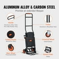 thumbnail image 3 of VEVOR Carretilla de mano de aluminio, 2 en 1, capacidad de carga de 300 libras, carretilla de mano y plataforma rodante plegable industrial convertible, carrito utilitario que se convierte de carretil, 3 of 8