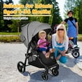 thumbnail image 2 of Costway High Landscape Baby Stroller Pushchair with Expandable & Footmuff Canopy 20 lbs 0-3 Years Gray, 2 of 10