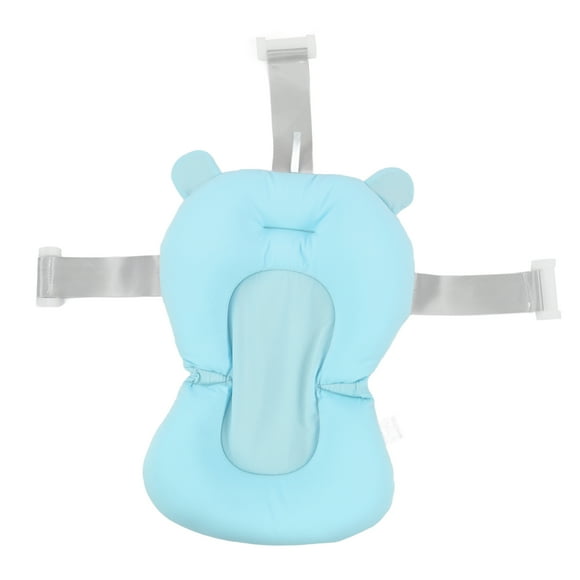 Cojín de baño para bebé, flotante, seguro, plegable, ajustable, para recién nacidos, con forma de oso azul
