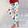 thumbnail image 2 of GEWSEY Capri Leggings for Women Floral Print High Waist Capris Pants Tummy Control Knee Length Slim Fit Yoga Cropped Trouser Green, XXL, 2 of 4