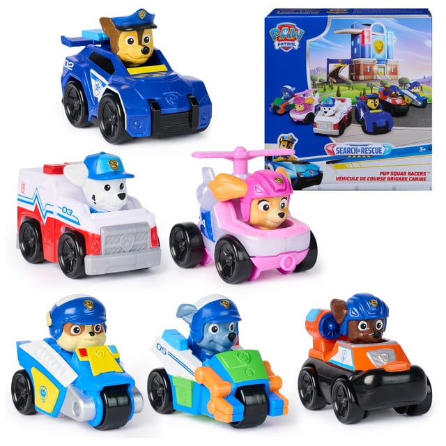 Vehículos de Juguete Paw Patrol Escuadrón de Cachorros Corredores 6-Pack