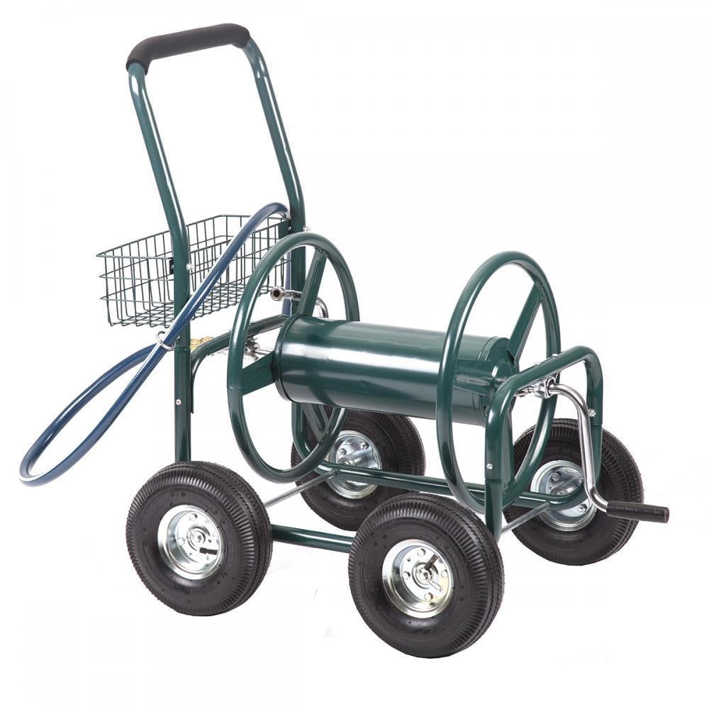 Garden Water Hose Reel Cart Outdoor Heavy Duty Yard Planting W/Basket 