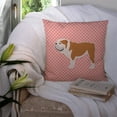 thumbnail image 3 of Carolines Treasures BB3662PW1414 English Bulldog Checkerboard Pink Fabric Decorative Pillow, 3 of 4