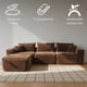 thumbnail image 3 of Ilios Innova | Sala Modular Catania de 4 Piezas, Relleno de Espuma, Tela Chenille Acanalada Café, Diseño Minimalista Configurable con Taburete, 3 of 9