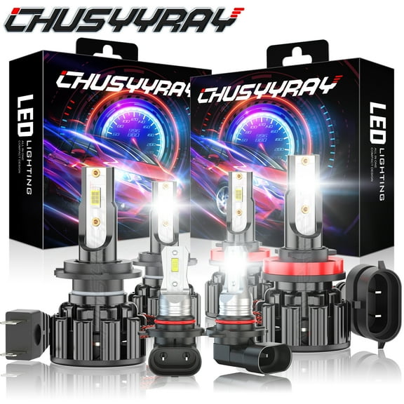 H7 H11 9145 6x LED Headlight Bulbs High Low Beam   Fog Light Kit 6000K White CHUSYYRAY