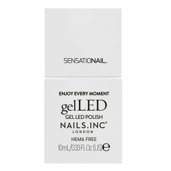 Nails.INC x Sensationail GelLED Gel Nail Polish, Enjoy Every Moment, Bright White, 0.33 fl oz