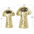 thumbnail image 3 of 10", 8"H Gold Glass Handmade Mosaic Mirrored Mushroom Sculpture, by DecMode (2 Count), 3 of 10