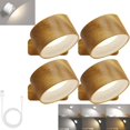 thumbnail image 1 of yusuiyi Lumières de Suède Lampes Murales Blanc Noir Texture Bois Rechargeable Télécommande Dimmable Rotation 360°, 1 of 10