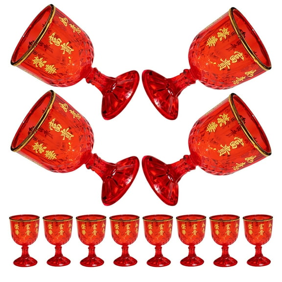 PENIKOKO  12Pcs Colored Plastic Cups Vintage Modelling Weddings Birthdays Parties