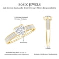 thumbnail image 6 of Lab Grown Diamond Heart Engagement Ring with Side Stones - Half Carat - EF-VS Quality, 10K Yellow Gold, US 6.50, 6 of 9