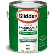 Glidden High Endurance Plus Interior Flat Paint, White, 1 Gallon