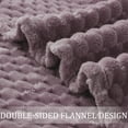 thumbnail image 3 of Exclusivo Mezcla Twin Size Soft Fleece Blanket, 60"x80" Stylish Jacquard Velvet Blanket for Bed, Cozy Soft Lightweight for All Season, Grayish Purple, 3 of 10