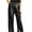 Black, variant on Women's Stretch Waist Sparkly Sequin Disco Flare Wide Leg Pants, Silver, Large