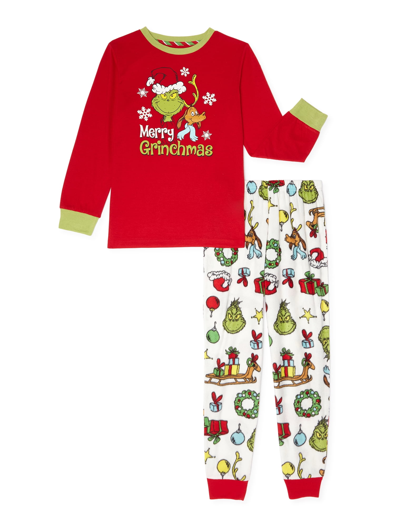 New Toddler 2 Piece Pajama Set Long Sleeve Pajama Feliz Navidad 18 Months