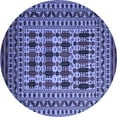 thumbnail image 1 of Ahgly Company Machine Washable Indoor Round Southwestern Blue Country Area Rugs, 4' Round, 1 of 4