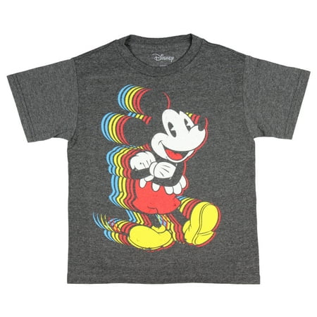 Disney Mickey Mouse Shirt Boys 3D Color Classic Cartoon Character Kids Tee