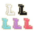 thumbnail image 1 of Uxcell 10pcs Glitters Chenille Letter Patches 5.5 cm/2.2 Inch Patches for Clothing Bags (Rose Red/Purple/Blue/Black/White, L), 1 of 7