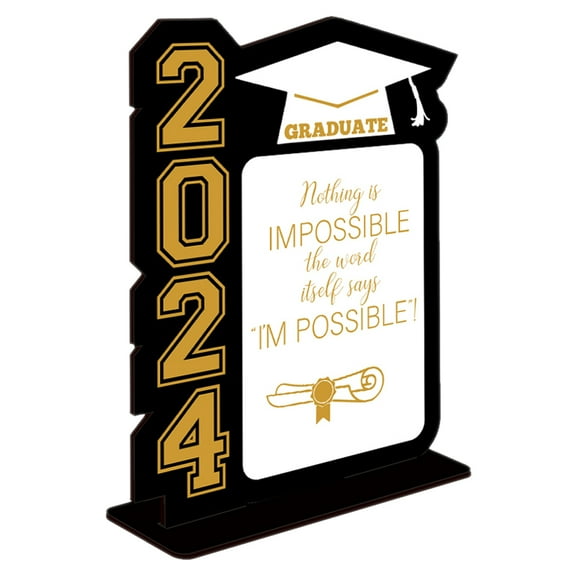 YSNOOWE Graduation Party Table Centerpiece Wooden Rectangular Design for Graduates and Party Hosts 1Pcs 8.0x6.2x1.6in