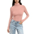 thumbnail image 2 of Women's Mock Turtle Neck Tops Lightweight Pullover Tees Winter Clothes 2025 Thermal Underwear Tops Winter Undershirt Active Layer Shirts Tight Tops Basic Tee T-Shirts Soft Base Layer Pink S, 2 of 7