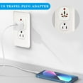 thumbnail image 4 of European to US Plug Adapter, UK to US Plug Adapter, 2 Pack US Plug Adapter, Universal to American Outlet Plug, EU UK AU CN JP South Africa India to USA Plug Adapter, White, 4 of 14