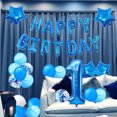 thumbnail image 5 of Happy Birthday Banner Bunting Blue Party Balloons Confetti Latex Balloon Party Birthday Banner DecorationsStyle:1st;, 5 of 6