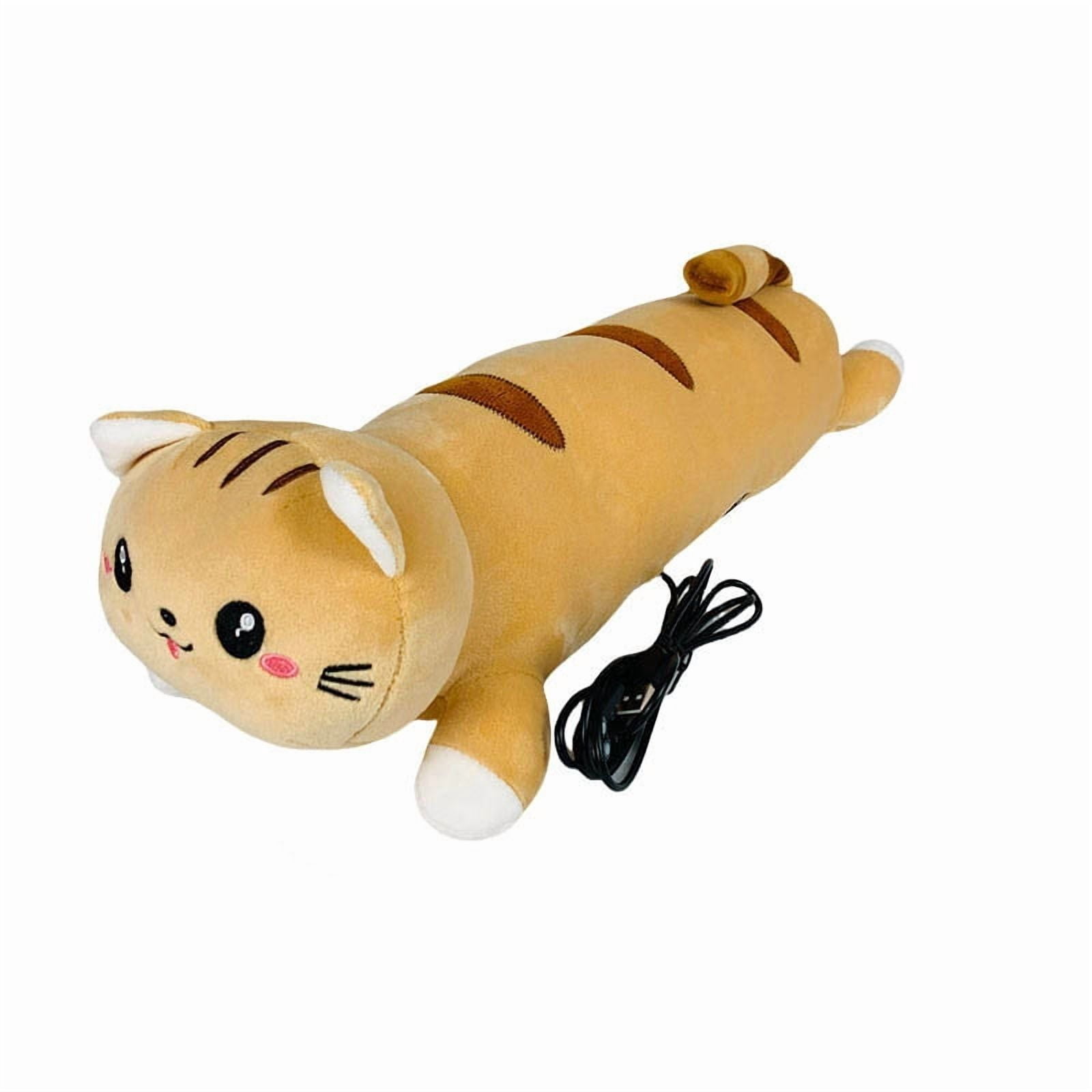 Gytml Yellow Cat Heating Hugging Pillow, Portable Electric Heat Pads Usb Powered, Funny Gifts For Women Girls Cat Lovers Birthday Easter Yellow-50x14x9cm