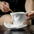 thumbnail image 6 of hengtong 3D Human Face Mug Tea Cup and Saucer Set Abstract Arts Espresso Mugs Novelty for White, 6 of 9