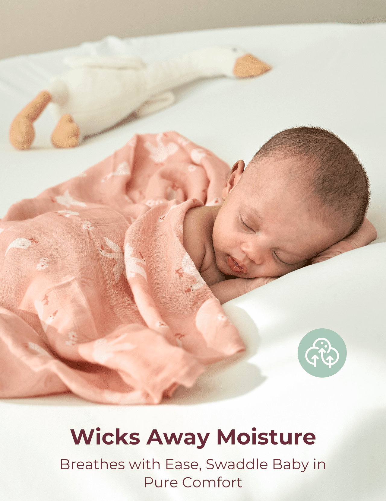 Momcozy Muslin Swaddle Blankets, 4 Pack, Breathable 2-Layer Gauze Large 47'' x 47'' Baby Swaddling Receiving Blanket Wraps for Newborn Boys Girls